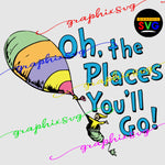 Oh the Places You Will Go, Dr. suess Retro | Dr.Suess book SVG, EPS, PNG