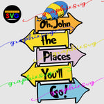 Oh the Places You Will Go, Dr. suess Retro | Dr.Suess book SVG, EPS, PNG