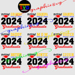 Graduation SVG, Grad, Graduation EPS, Graduate PNG Family Package 2024(all layered by color vector)