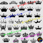 Crown SVG, Crown Bundle SVG, King, Queen, Prince, Princess Crown [all layered file]