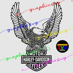 Harley Design Eagle SVG, EPS, PNG. MOTOR CYCLE, Bike Rider.(all layered file)