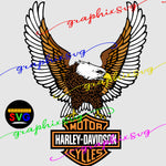Harley Design Eagle SVG, EPS, PNG. MOTOR CYCLE, Bike Rider.(all layered file)