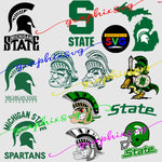 MSU, Michigan State Football SVG, EPS, PNG. (all layered by color vector file)