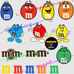 M and M's M&M Faces SVG,  EPS, PNG. Bundle Face [all layered by color file]