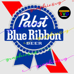 Pabst Blue Ribbon SVG, Pabst Blue Ribbon EPS, Pabst Blue Ribbon PNG(include eps, png file)- all layered by color vector file