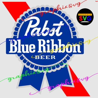 Pabst Blue Ribbon SVG, Pabst Blue Ribbon EPS, Pabst Blue Ribbon PNG(include eps, png file)- all layered by color vector file