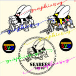 US Navy Seabees Insignia, Seabee "Can Do" SVG, EPS, PNG.(all layered by color)