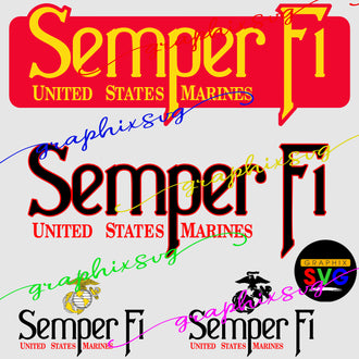 Semper Fi, U.S.M.C, United States Marine Corps SVG, EPS, PNG, Semper Fidelis{all layered by color}