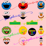 Cookie Monster SVG, EPS, PNG, Sesame Street1 - { all layered file by color}