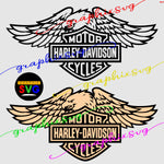 Harley Design Eagle SVG, EPS, PNG. MOTOR CYCLE, Bike Rider.(all layered file)