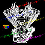 Harley Davidson Twin Cam Engine SVG, EPS, PNG(all layered by color vector file)