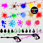 Splash Water SVG, Splash Water EPS. Splash Water PNG, power wash gun { Layered Vector File}