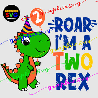 Dinosaur 2nd Birthday Boy SVG, EPS, PNG. Bundle Family REX { all layered file by color}