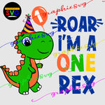 Dinosaur 1st Birthday Boy SVG, EPS, PNG. Bundle Family REX { all layered file by color}