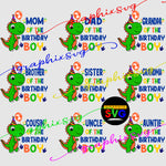 Dinosaur 2nd Birthday Boy SVG, EPS, PNG. Bundle Family REX { all layered file by color}