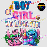 Stitch and Angel Gender Reveal Png Design file
