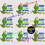 Dinosaur 3rd Birthday Boy SVG, EPS, PNG. Bundle Family REX { all layered file by color}