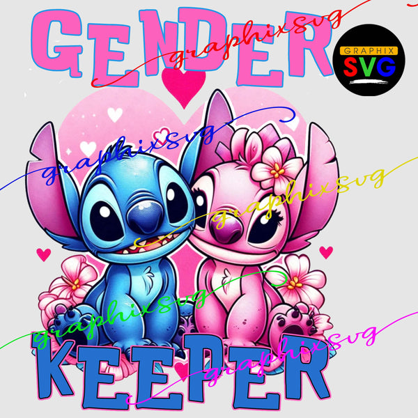Stitch and Angel Gender Reveal Png Design file