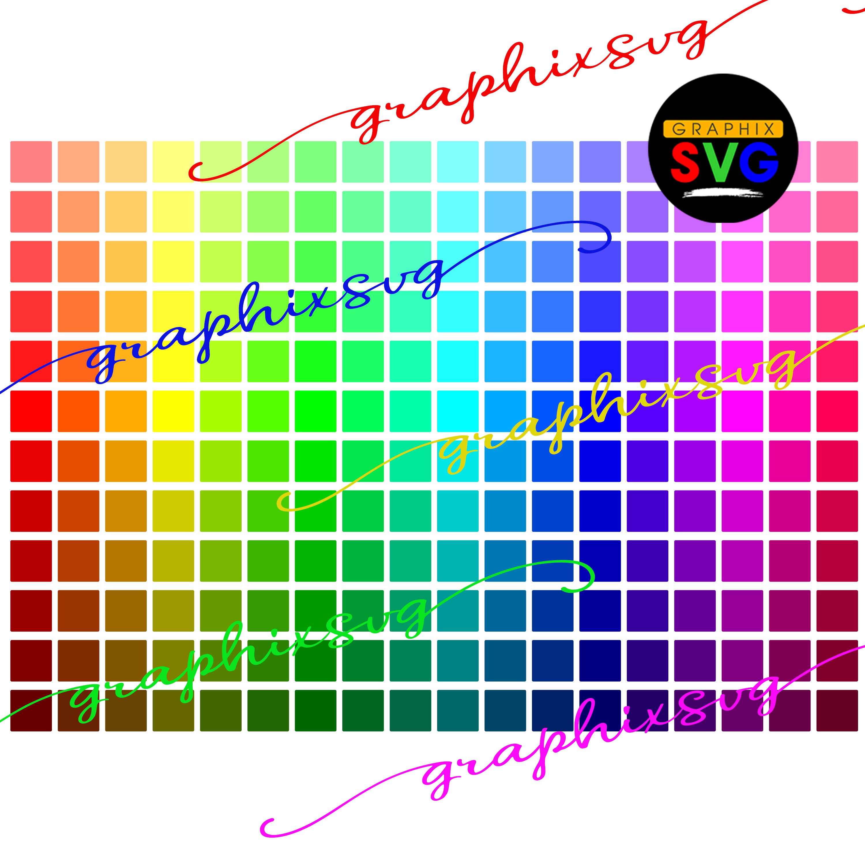 SUBLIMATION COLOR CHART SVG, Custom Own Color Printable, Color Palette ...