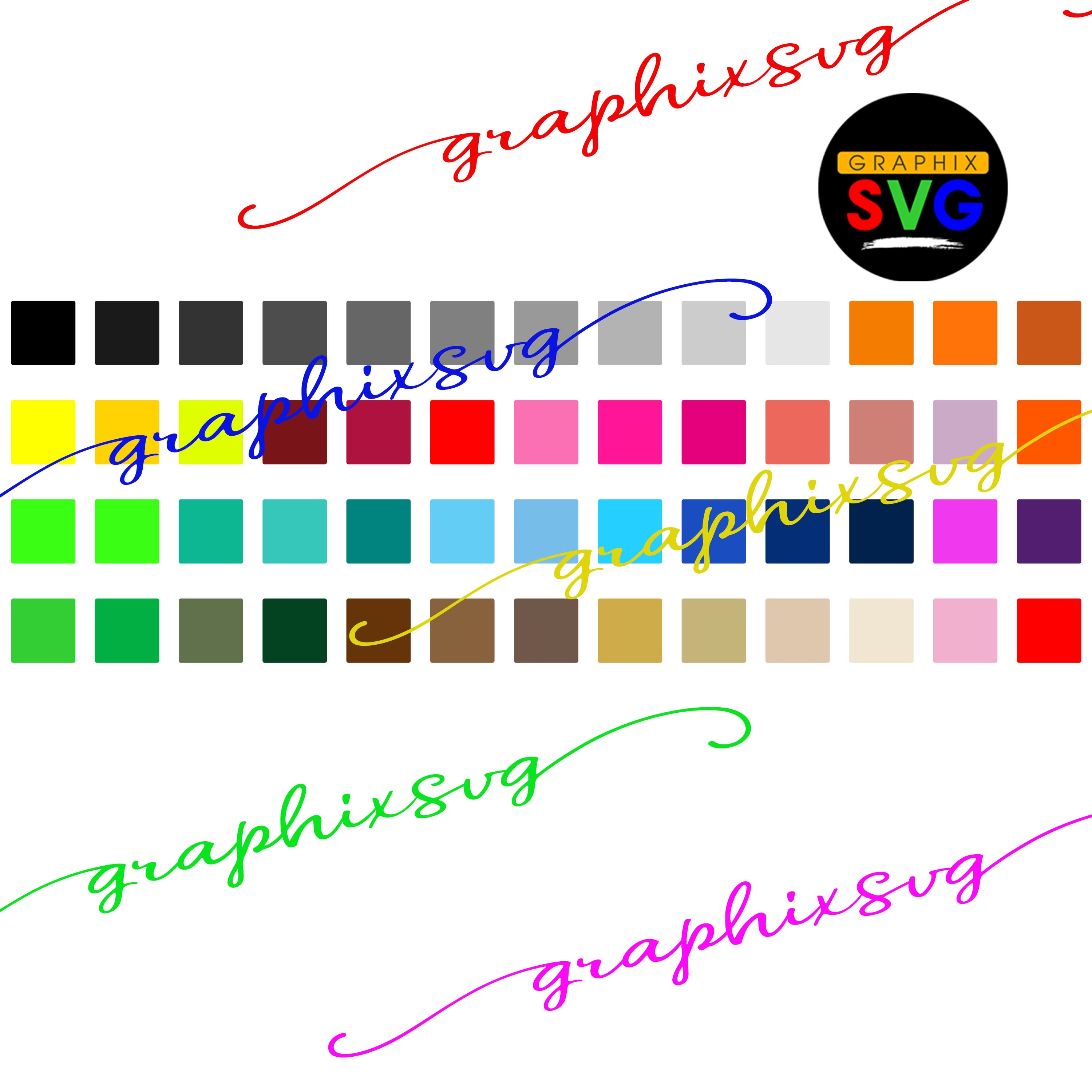 SUBLIMATION COLOR CHART SVG, Custom Own Color Printable, Color Palette ...