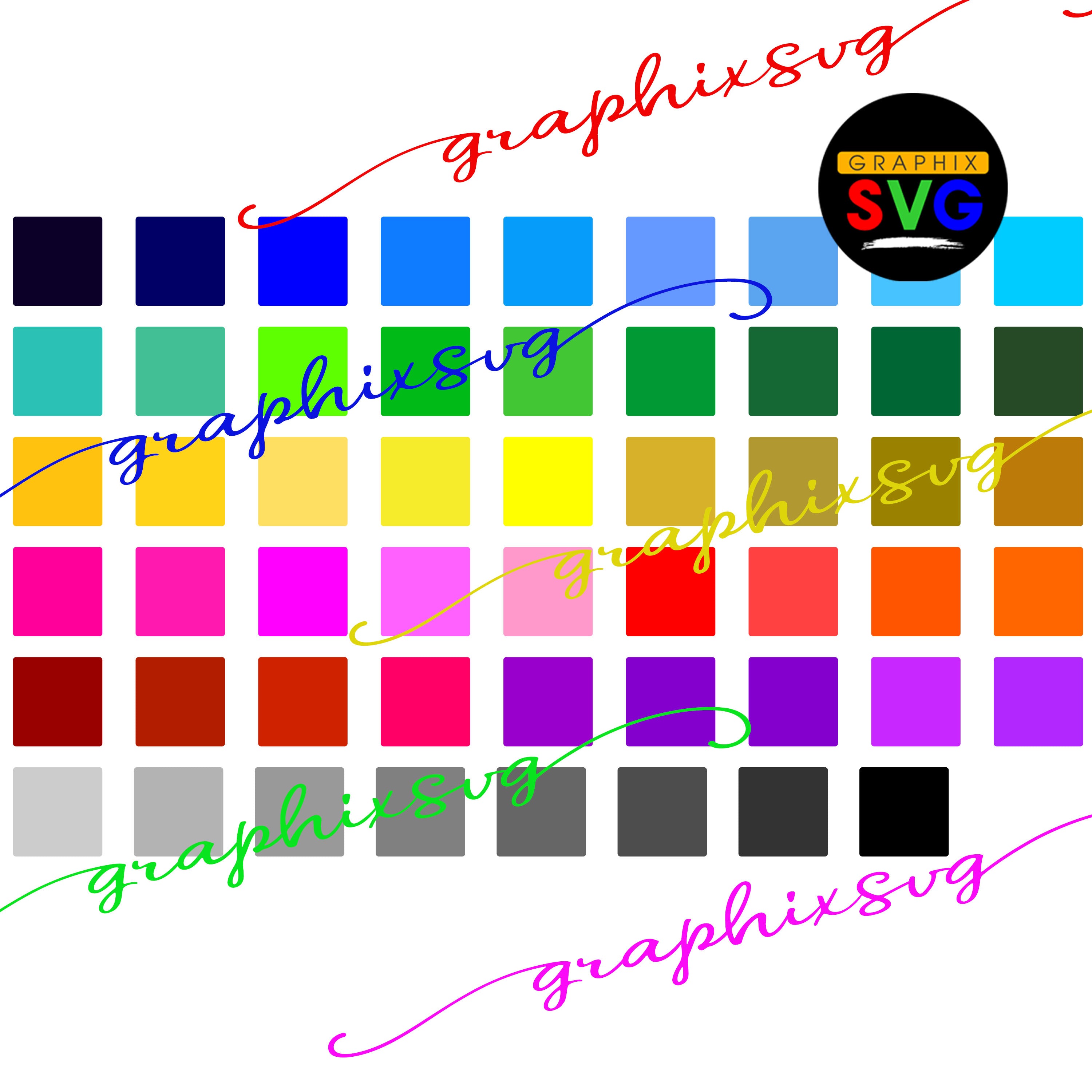 SUBLIMATION COLOR CHART SVG, Custom Own Color Printable, Color Palette ...
