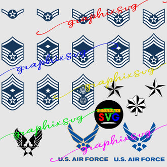U.S. Air Force enlisted rank insignia SVG, United States Air Force Ranks EPS.