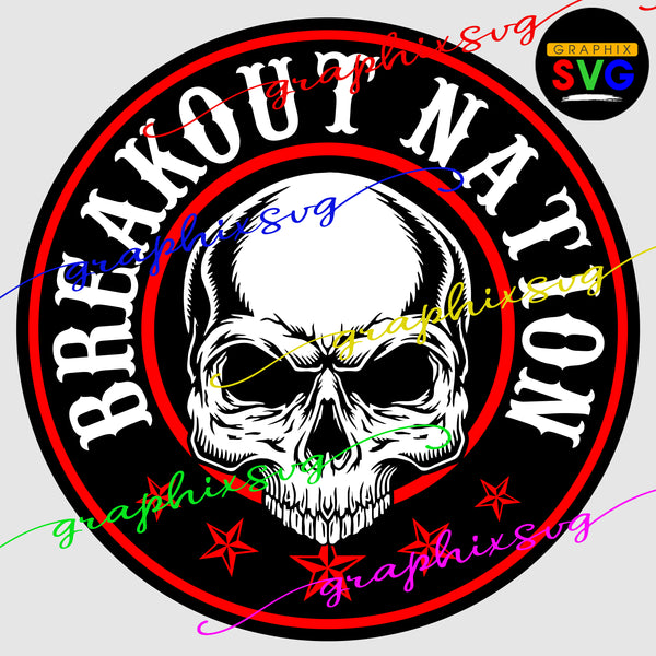 Break Out, Motorcycle Biker SVG, EPS, PNG, Muscle Enthusiasts [all layered by color file]