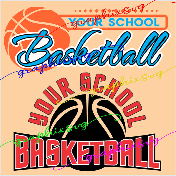 Basketball SVG, Basketball EPS, Basketball PNG, Add your own word [all layered by color vector file]