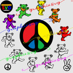 Dancing Bears SVG, Dancing Bears EPS, Dancing Bears PNG. Peace. [all layered file]