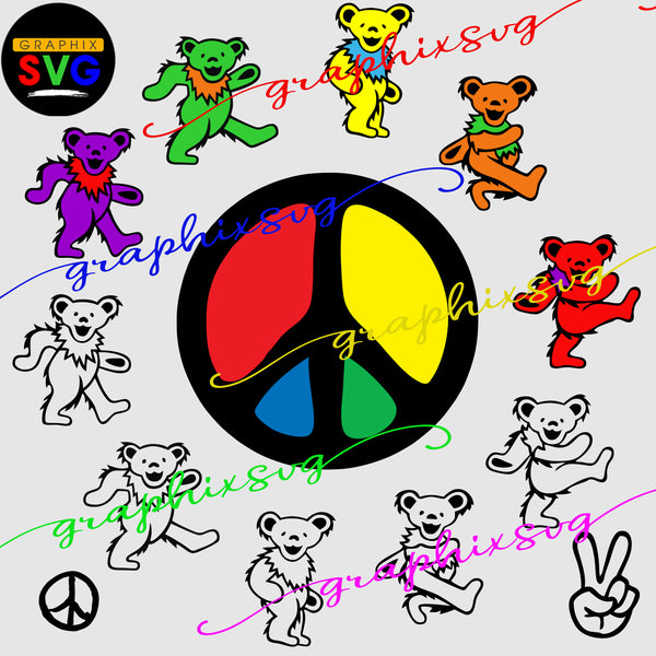 Dancing Bears SVG, Dancing Bears EPS, Dancing Bears PNG. Peace. [all l ...