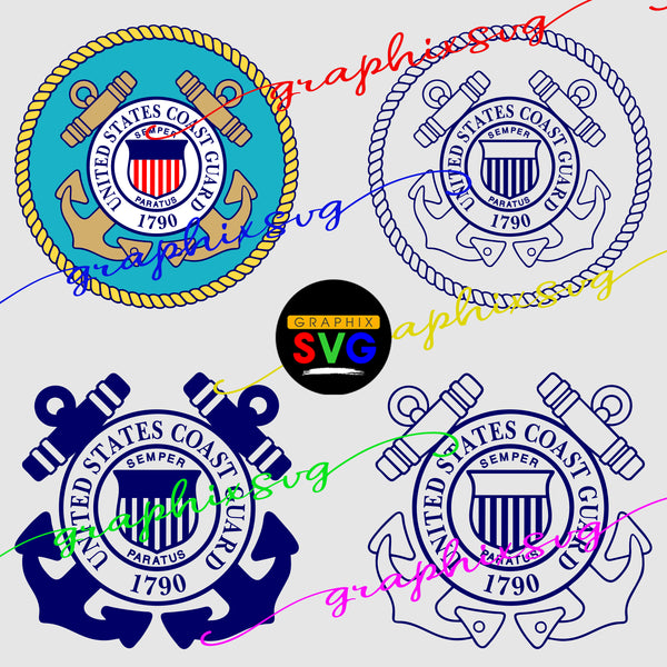 United States Coast Guard Seal SVG, EPS, PNG. [ all layered cut and print file]