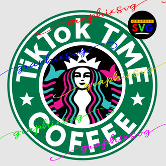 TikTok Birthday SVG, TikTok Coffee Time EPS, TikTok Party PNG - { all layered file by color}