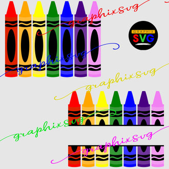 Crayon, Crayola SVG, EPS, PNG,  Crayon Pattern2 { all layered by color}