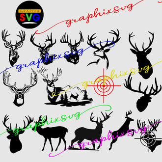 Deer Hunting SVG, Deer Skulls SVG, Deer EPS, Deer png. [all layered file]