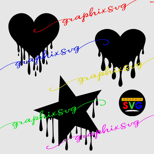 Dripping Star Heart SVG, Dripping Star Heart EPS, Dripping Star Heart PNG, [all layered file]