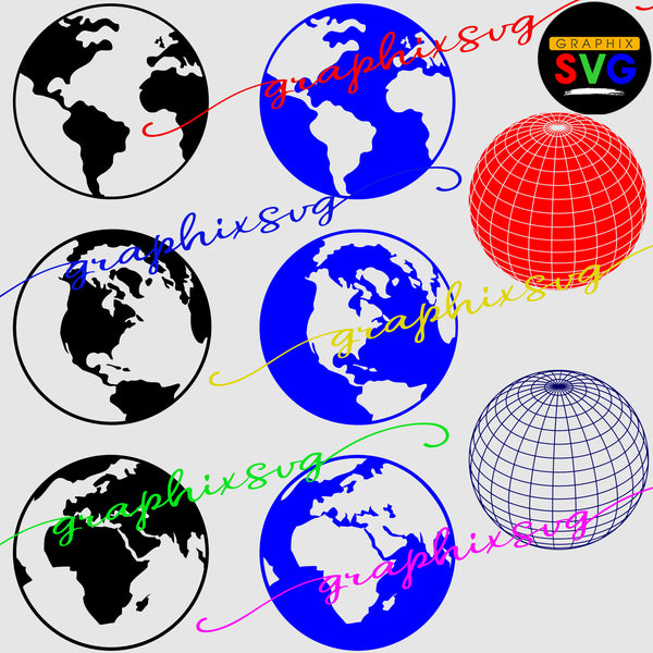 Globe Earth SVG, Globe Earth EPS, Globe Earth PNG. [all layered Vector file]