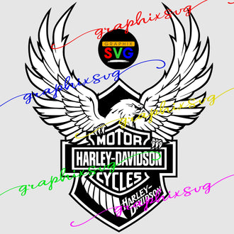 Harley Design Eagle SVG, EPS, PNG.  MOTOR CYCLE, Bike Rider.(all layered file)