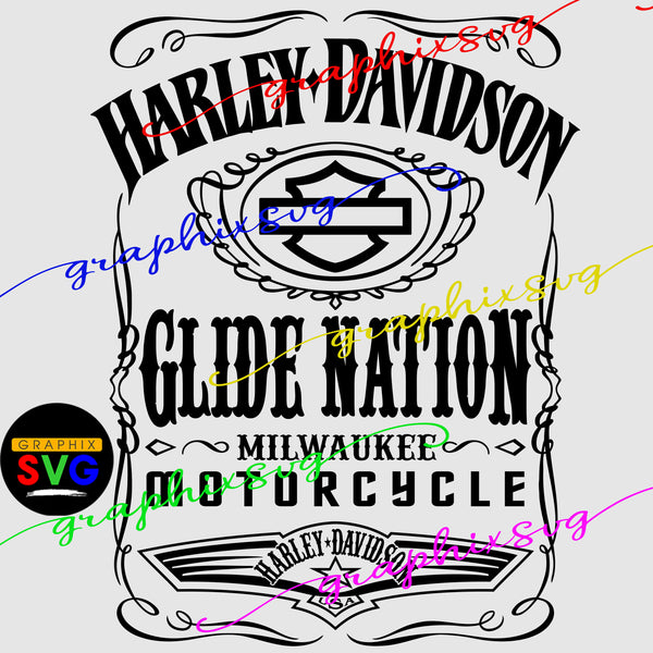 Glide Nation SVG, EPS, PNG. HARLEY DAVIDSON, MOTOR CYCLE, Bike Rider.