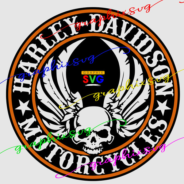 Harley Davidson, Motorcycle Biker SVG, EPS, PNG, Muscle Enthusiasts [all layered by color file]