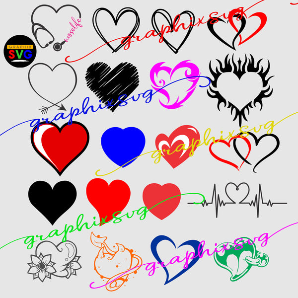 Heart SVG, Heart EPS, Heart PNG, [all layered file]