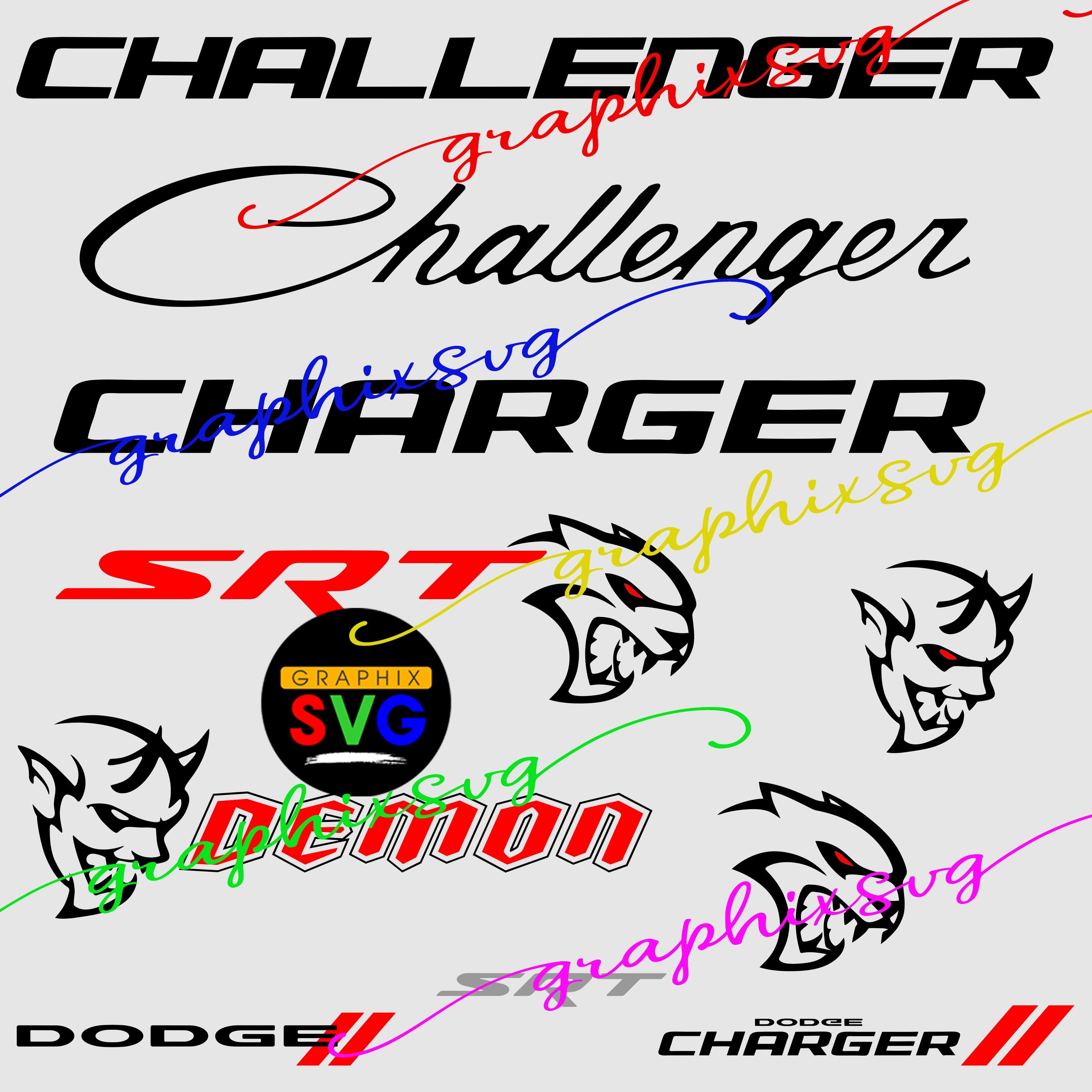 Challenger Script Svg Challenger, Charger, SVG, EPS, PNG, DODGE, HELlCAT, SRT. {all layered ...