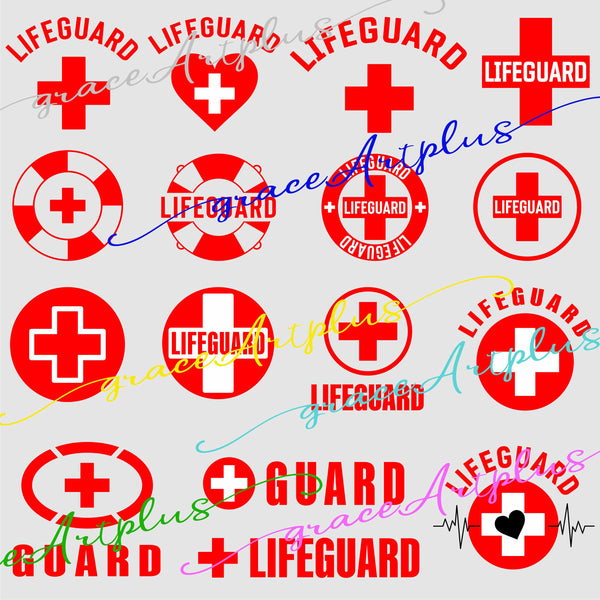 Lifeguard Bundle Svg, Lifeguard EPS. Lifeguard PNG  [all layered by color file]