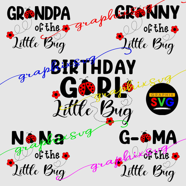 Lady Bug Birthday SVG, Lady Bug Birthday EPS, Lady Bug Birthday PNG - { all layered file by color}