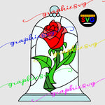 Beauty And The Beast Rose SVG, Belle Rose Layered SVG, EPS, PNG [all layered by color]