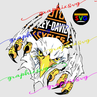 Harley Design Eagle SVG, EPS, PNG.  MOTOR CYCLE, Bike Rider.(all layered file)