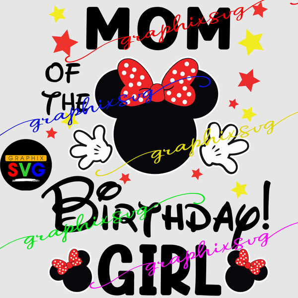 Birthday Girl Family, Birthday Squad, Minnie Mouse Family Birthday Girl Svg, Eps, Png(all layered file)