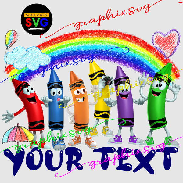 Crayon Birthday Boy PNG file for Sublimation - font include