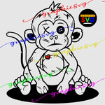 Monkey SVG, Monkey EPS, Monkey PNG. Vintage Monkey [all layered file]