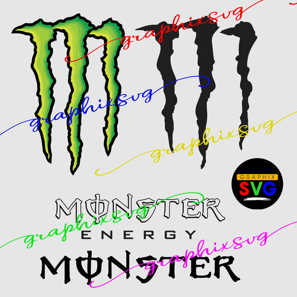 Monster Drink SVG, EPS, PNG. (all layered by color vector file)