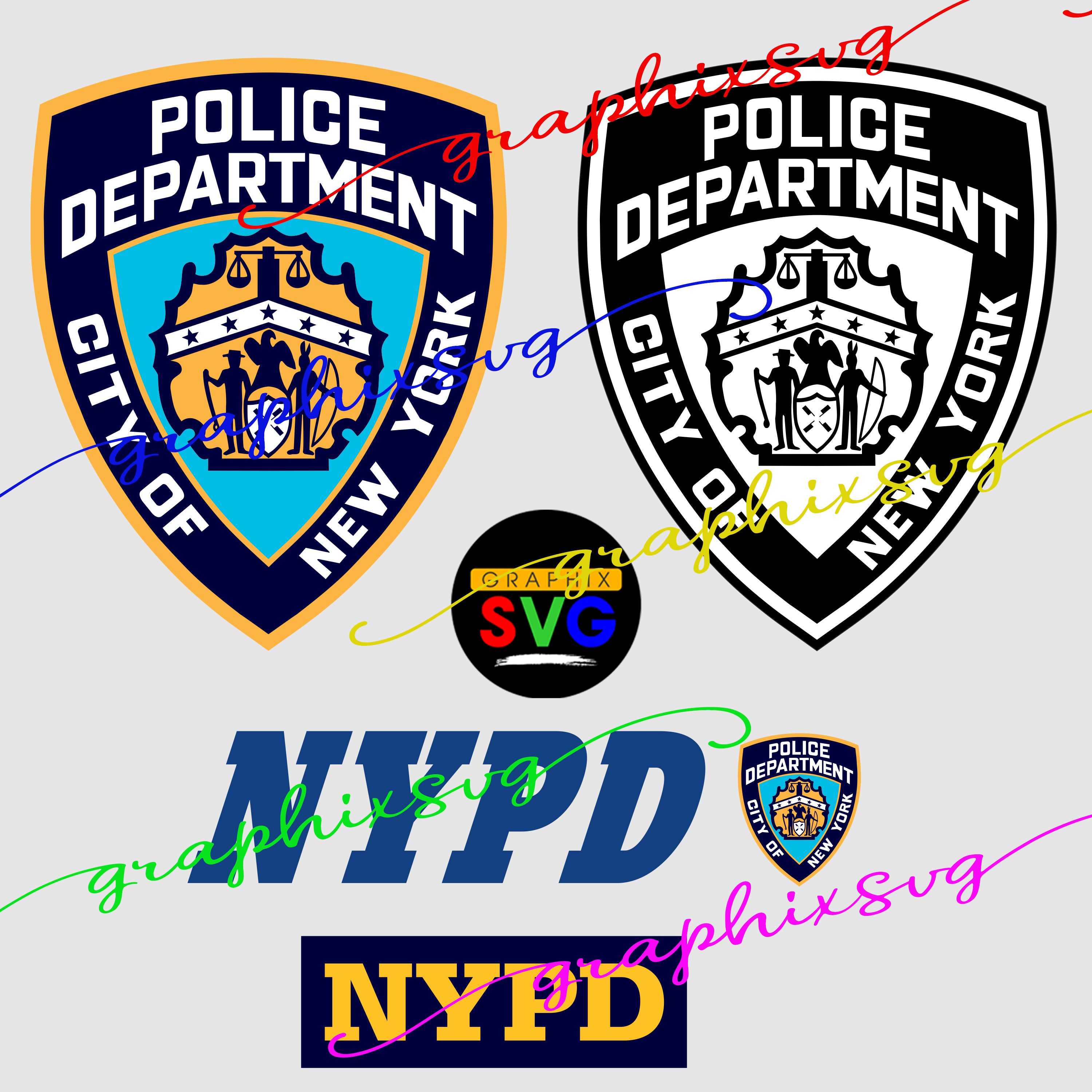 Nypd File NYPD New York City Police Department SVG, EPS, PNG.(all layered by col ...